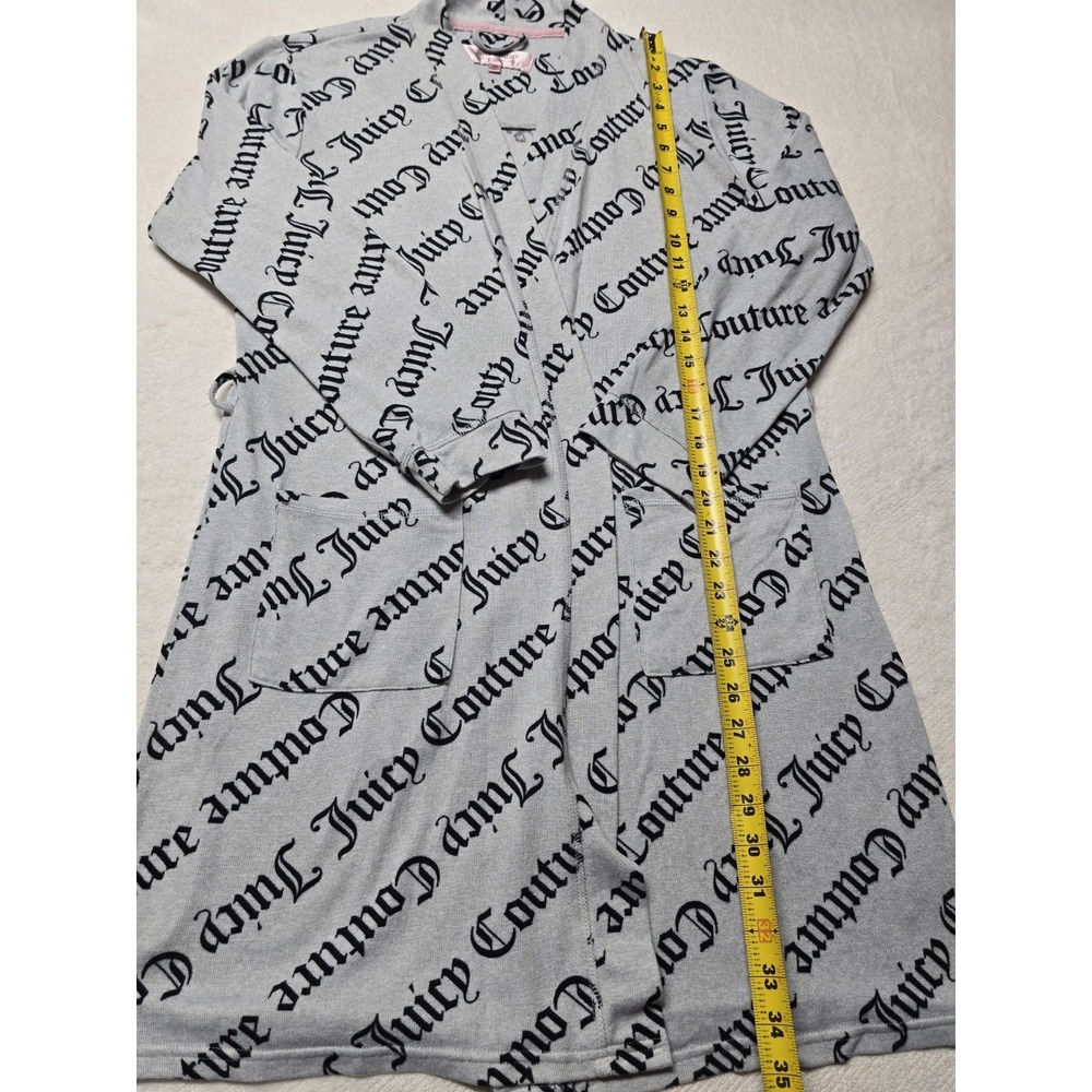 Juicy Couture Sleepwear Robe Gray Gothic Script Logo S/M (No Belt)
